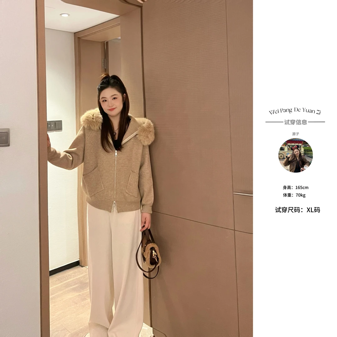 楠序乔乔【费尔岛】微胖女装 洋气休闲装新品针织外套YZ33176