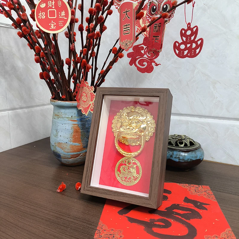 麒麟貔貅福到入户门玄关画客厅装饰画中式装饰品挂件立体相框摆台