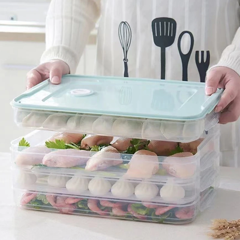 【3层1盖】饺子盒速冻盒储物分层创意家用水饺馄饨厨房冰箱速冻盒