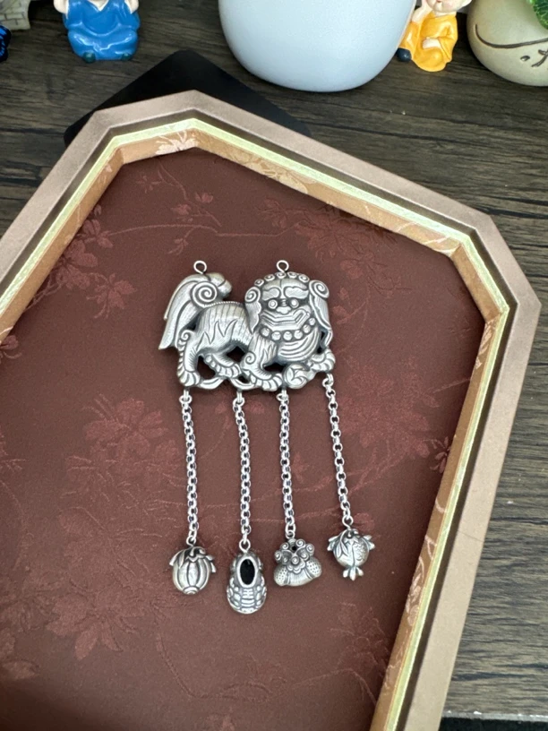 吊坠足银 小郑家纯银手工錾刻吊坠
