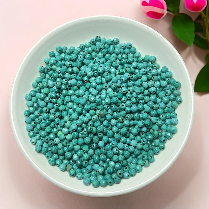 天然散珠 菱锰矿圆珠(切割面)浅绿【L043】3+mm 50颗8.8元