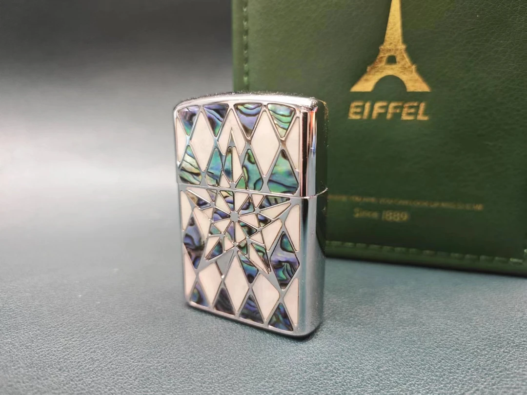 EIFFEL/埃菲尔五芒星 银色 彩贝镶嵌 打火机