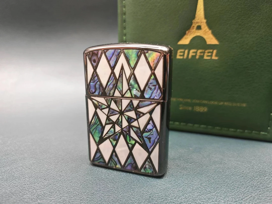 EIFFEL/埃菲尔五芒星  黑色  彩贝镶嵌    打火机