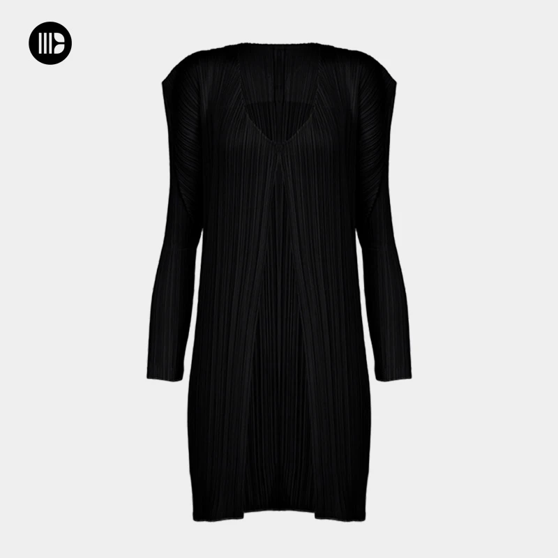 卿北丨褶皱直角肩风衣长袖设计师中长款休闲大衣修身春季秋季