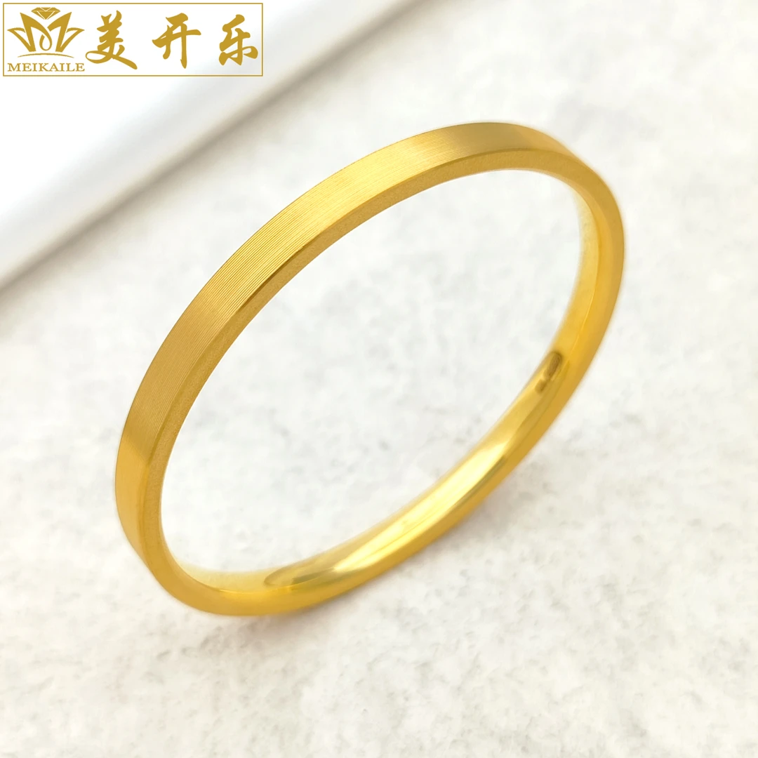 【旗舰206】美开乐珠宝黄金手镯磨砂拉丝款镯子黄金首饰直播女款