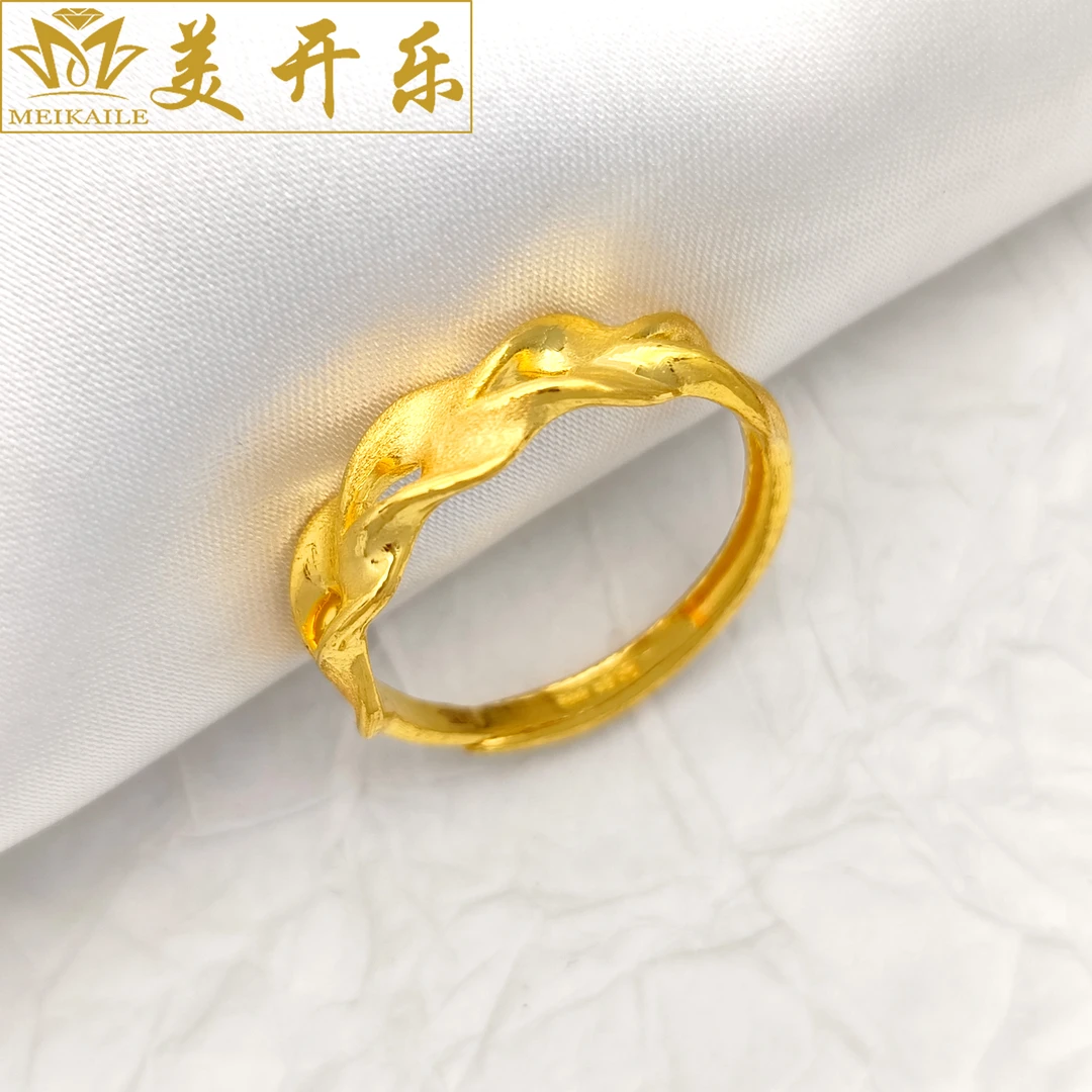 p3111美开乐麦穗黄金戒指时尚足金开口百搭按克女款黄金首饰直播