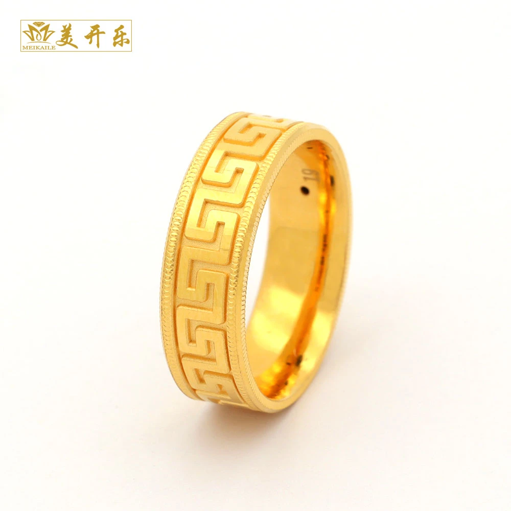 801美开乐黄金戒指男女款指环回纹戒足金按克卖黄金首饰直播