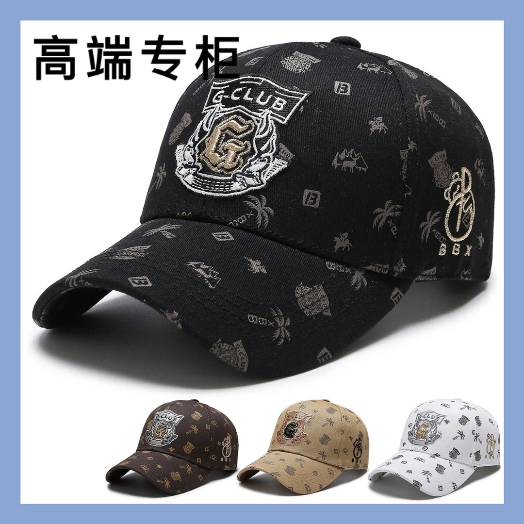 满印椰子树盾标G鸭舌帽时尚男女同款棒球帽街头潮流百搭