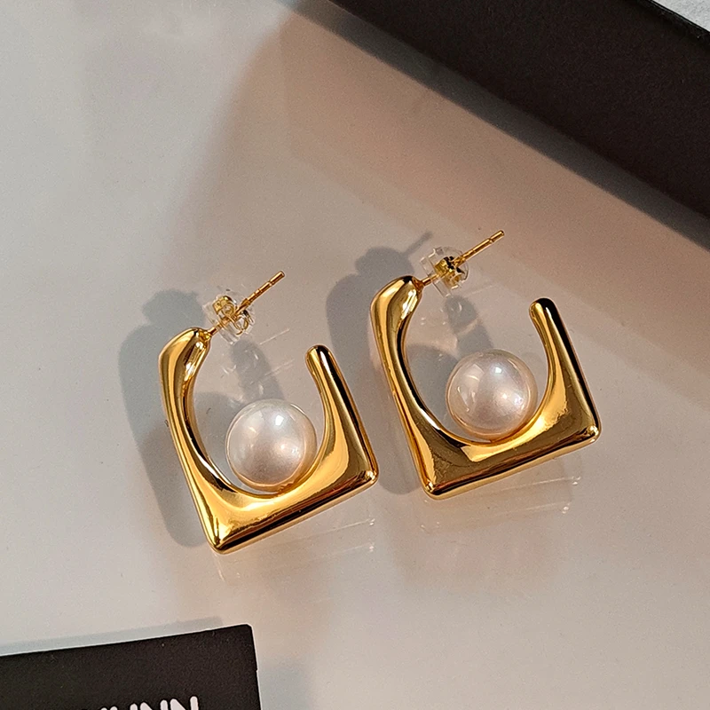 铜合金耳饰 时尚个性几何耳环女爆款轻奢小众复古简约高级感耳钉