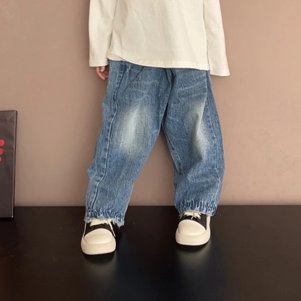 D♥.迪家潮牌童装秋季新款男女童长裤牛仔裤