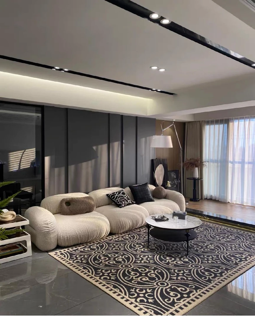 中古之家复古圈绒地毯法式高级感客厅茶几别墅房间卧室书房可水洗