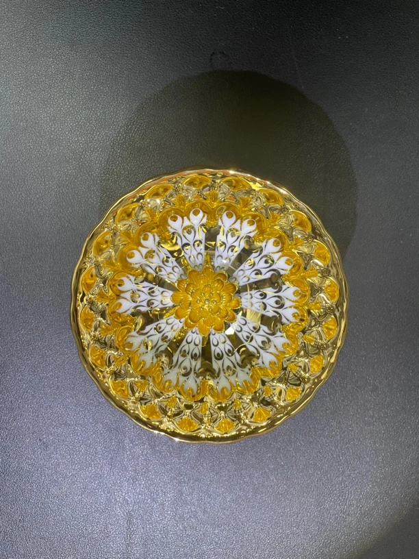 【金莲花主人杯】高端主人杯创意陶瓷杯家用茶具品茗杯水杯茶杯a