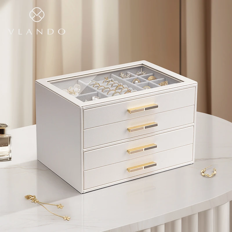VLANDO/唯兰朵首饰盒抽屉式大容量饰品盒戒指首饰收纳盒圣诞礼物