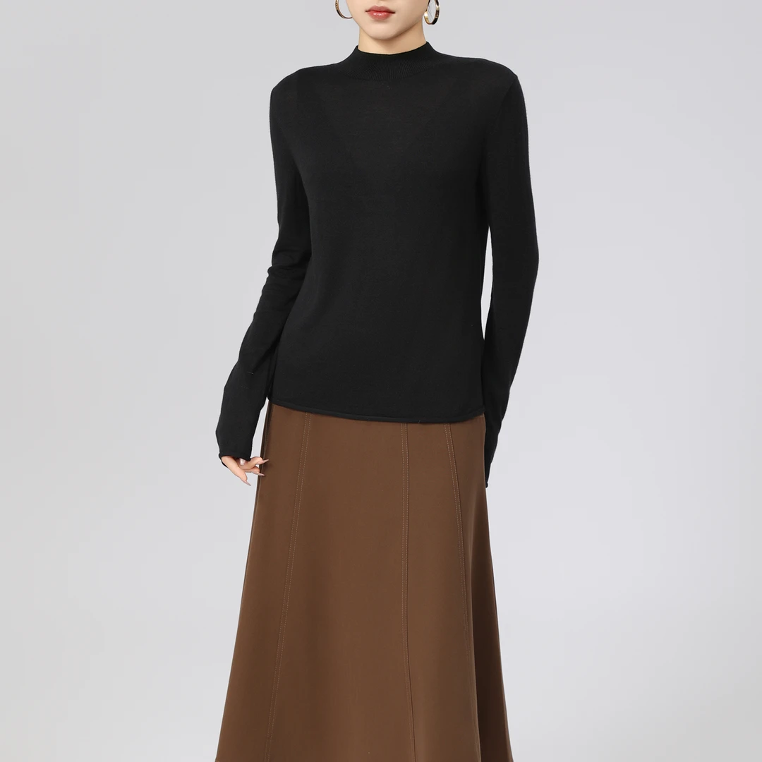 AMASS/阿玛施 冬季新款简约保暖打底衣半高领质地柔软毛衣538051