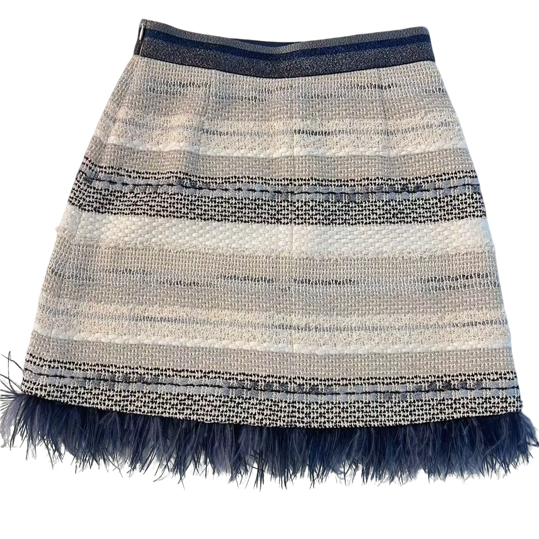 limil/丽米儿秋新款秋冬百搭时尚休闲款白色A字半身裙短裙9200048