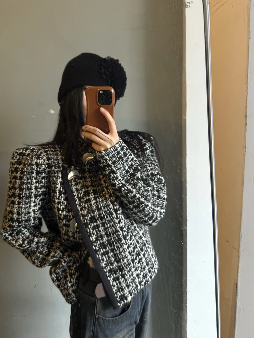 2024/秋冬氛围感设计加厚泡泡袖小香外套