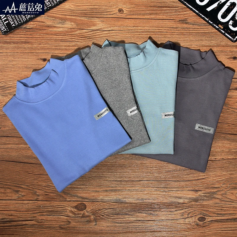 胖男童打底衫长袖T恤半高领中大童8加厚磨毛春秋冬款秋衣上衣13