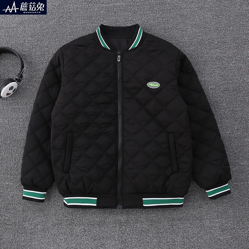 胖男童二棉外套秋冬款洋气中大童儿童冬装男孩夹棉棒球服上衣冬季