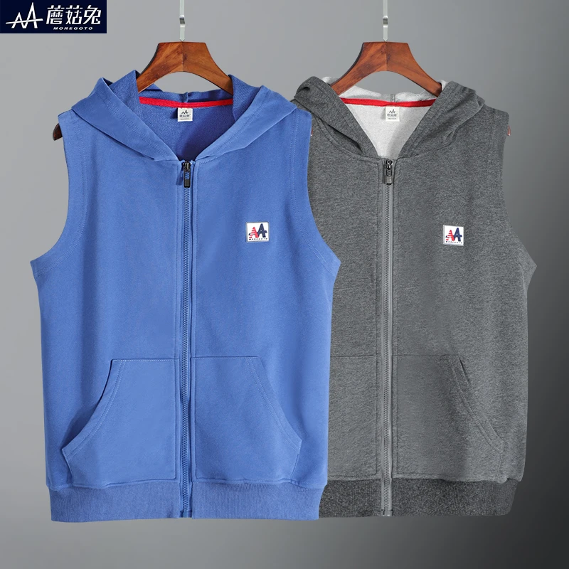 男童马甲加肥外穿春秋薄款中大童8-15岁连帽坎肩外穿洋气马甲儿童