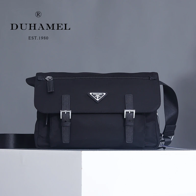 新款尼龙布男包斜挎包青年包盖式单肩包韩版时尚邮差包防水轻便潮