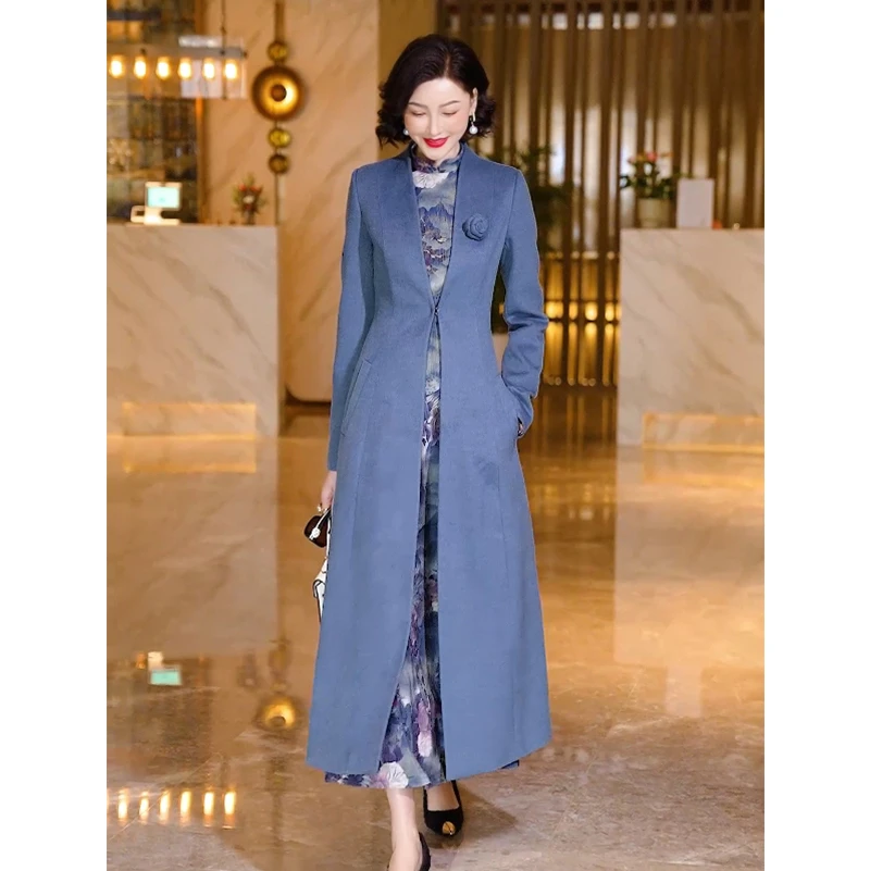 2024新款大衣加厚高级感显瘦长款过膝时尚外套WF2040