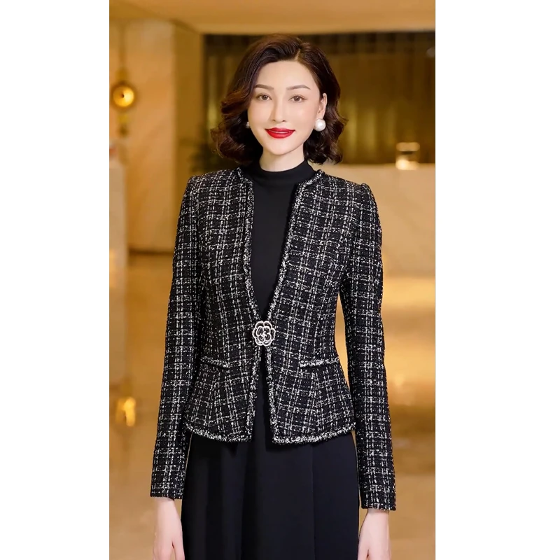 2025新款女装气质优雅百搭小香风时尚外套粗花呢秋季长袖WF2011