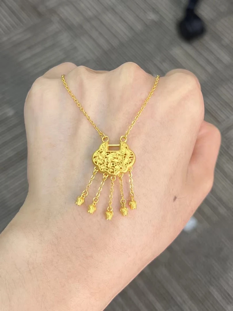 足金999 璎珞流苏锁包套链 6.74