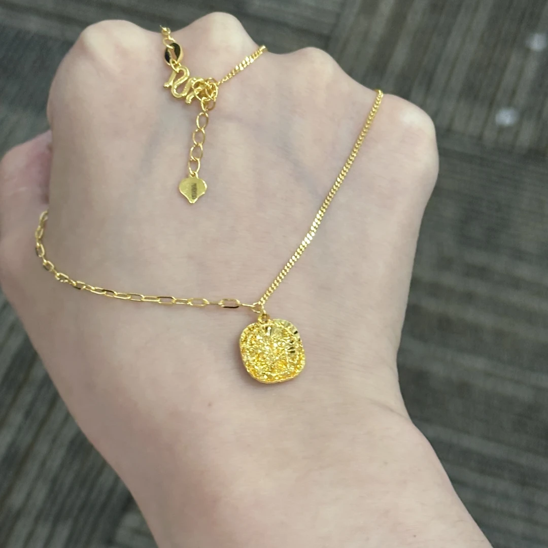 足金999 拉丝方糖套链