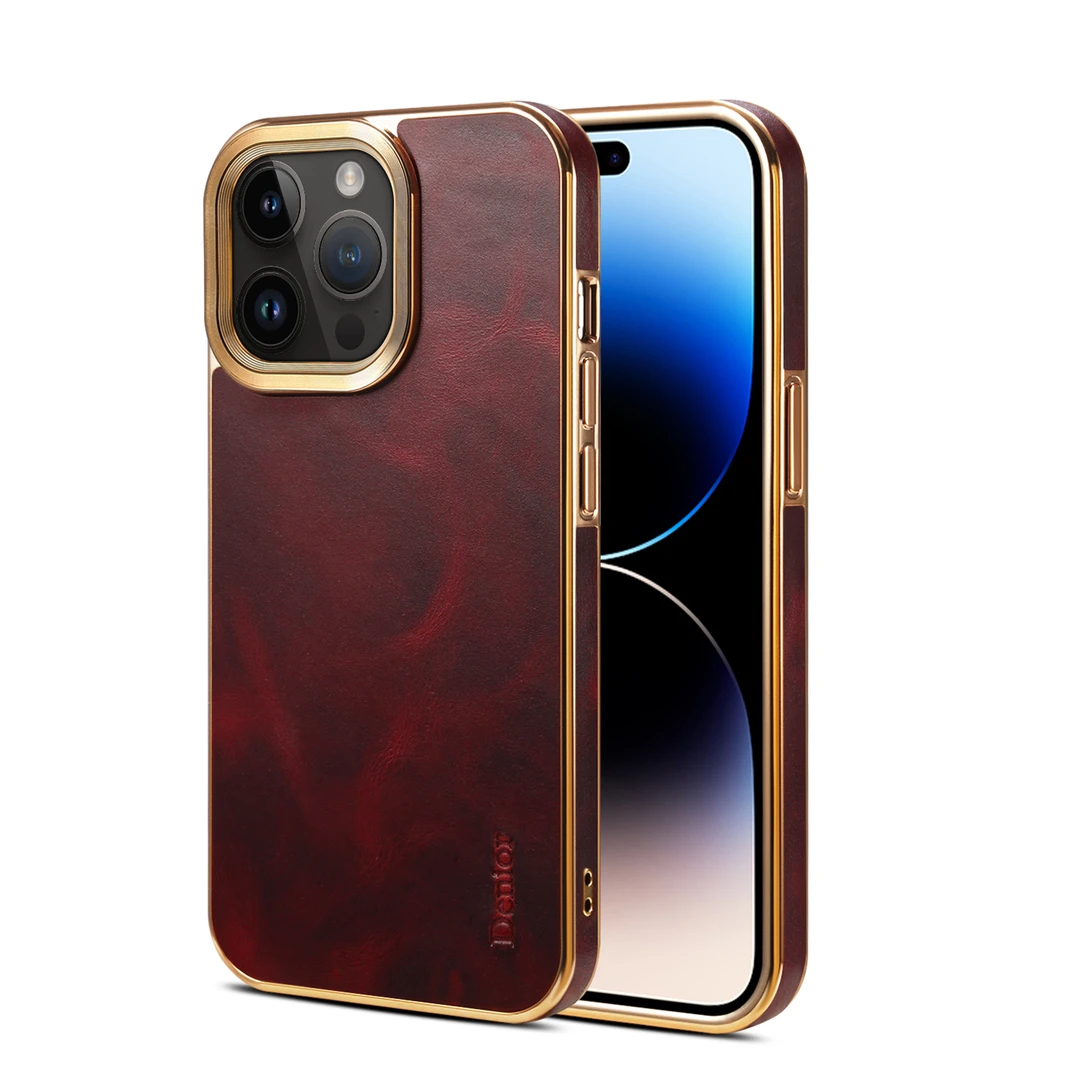 苹果15ProMax个性复古油蜡真皮手机壳高端商务男iphone14/13新款