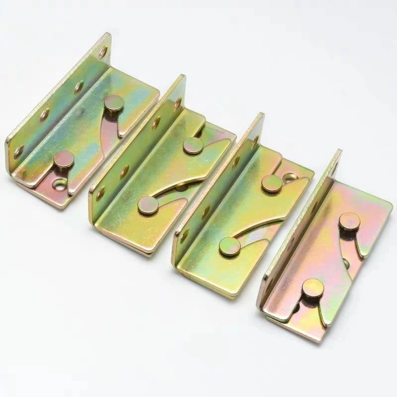 加厚实木床固定配件床挂钩角码床铰链螺丝床扣家具连接件五金卡扣