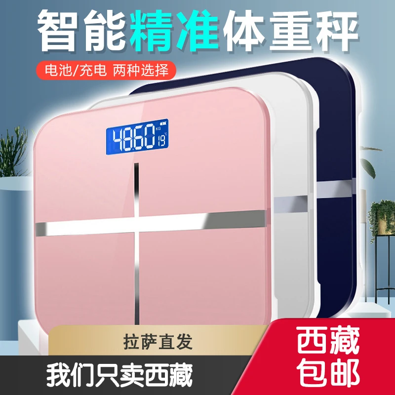 西藏包邮哥百货电池充电款家用体重秤智能电子秤蓝牙多功能体脂秤