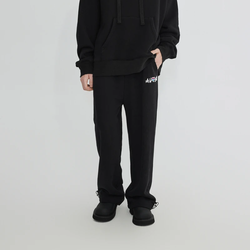 【INXX】ALLPICK 宽松百搭休闲裤情侣直筒裤黑色秋季新品APD3231069