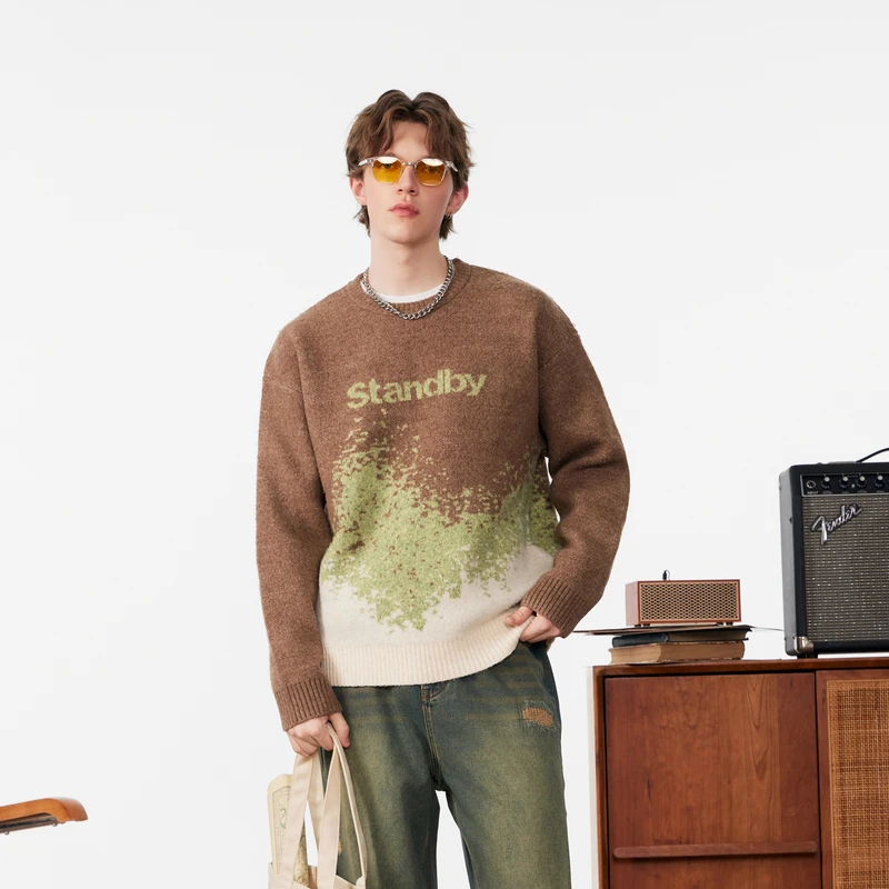 【INXX】Standby潮牌新品渐变提花针织衫男女同款毛衣XME4061427