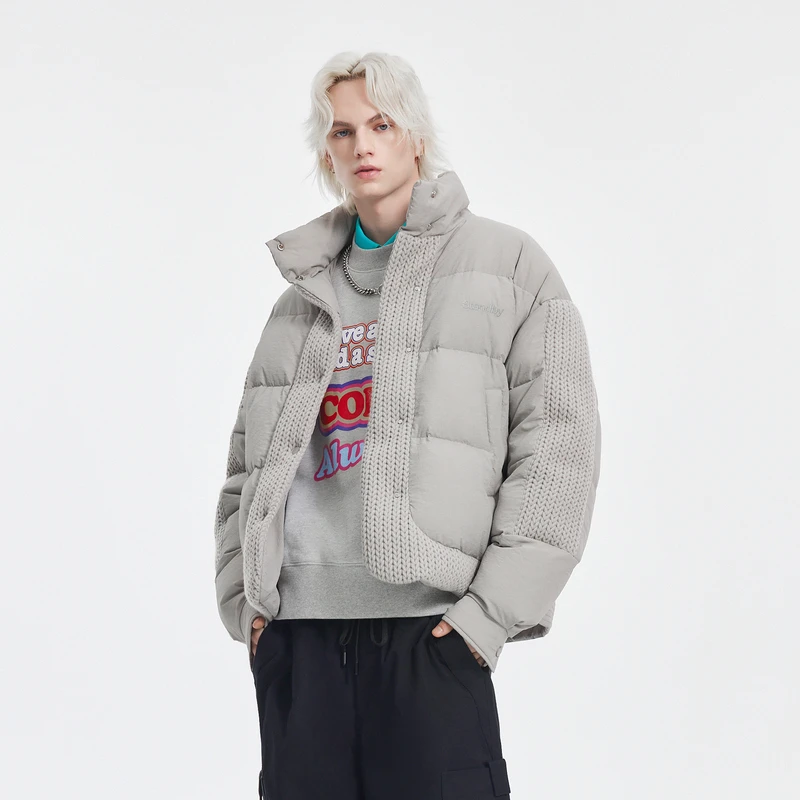 INXX【卢昱晓同款】时尚潮牌针织麦穗情侣羽绒服XMD4151733