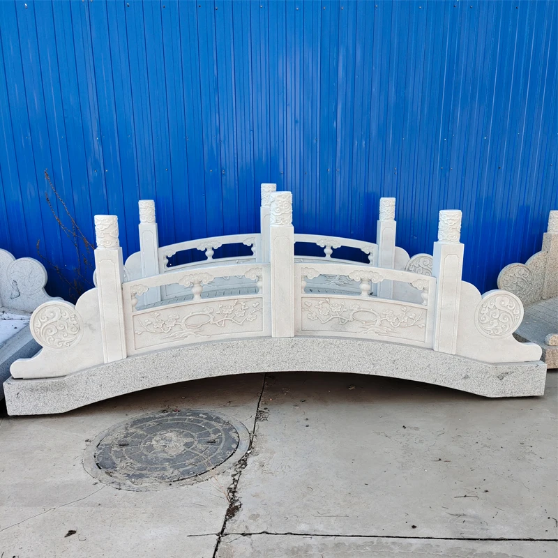 石雕石桥庭院别墅户外雕刻石拱桥天然汉白玉同款小石桥摆件