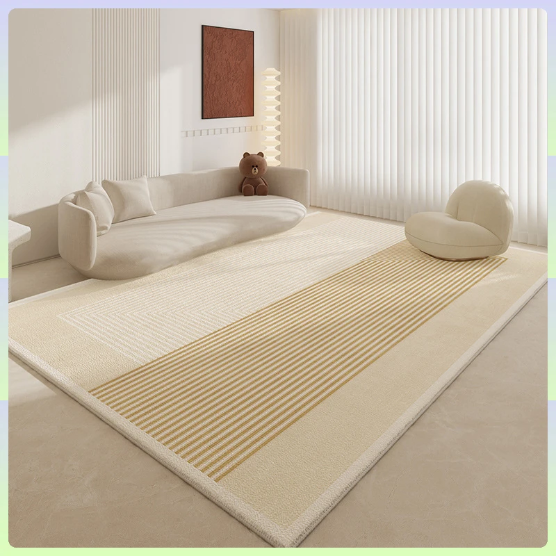 现代简约客厅耐脏隔凉地垫卧室毛绒柔软防滑地毯大面积仿羊绒地毯