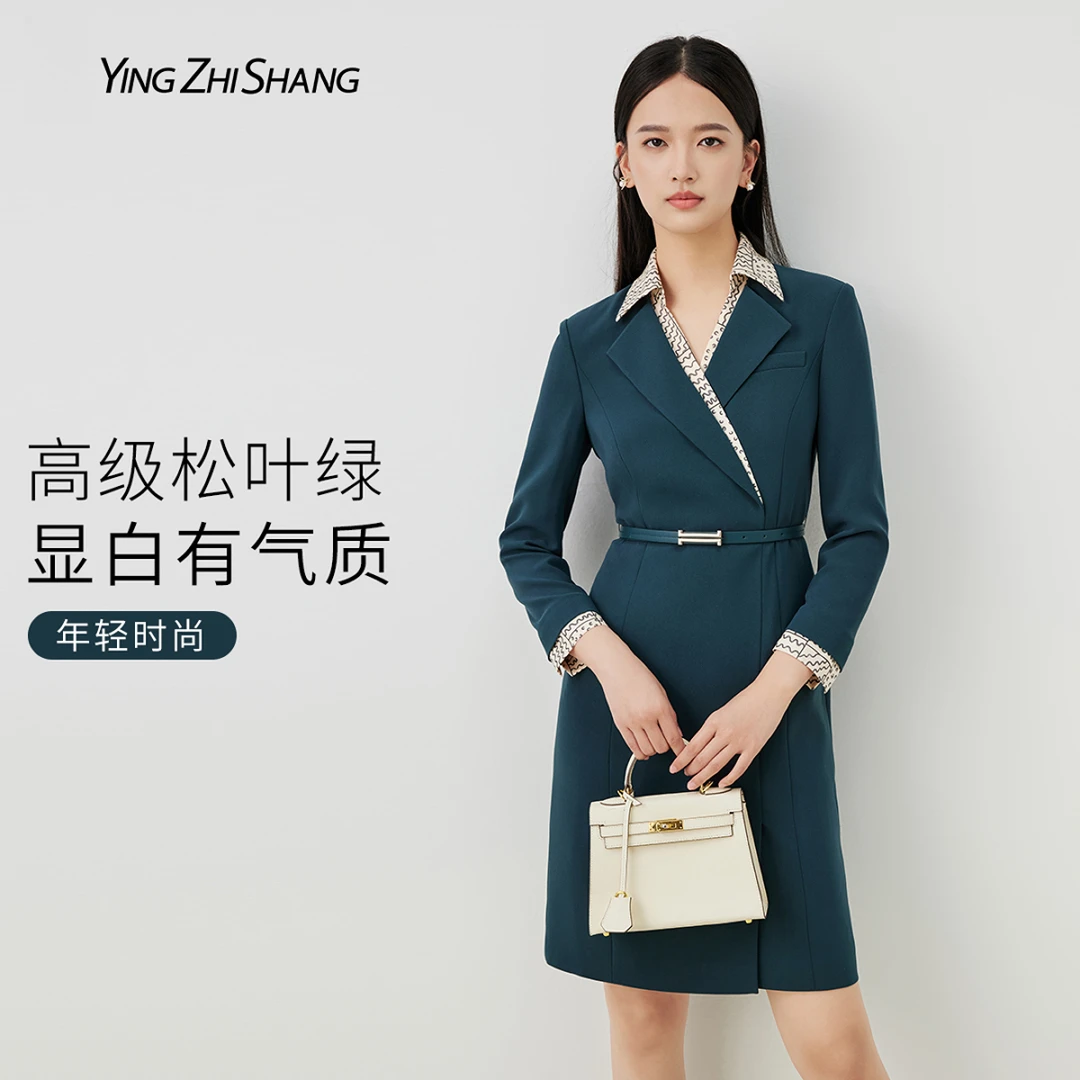 赢智尚春季通勤职业优雅连衣裙修身显气质收腰女装连衣裙ZF02334