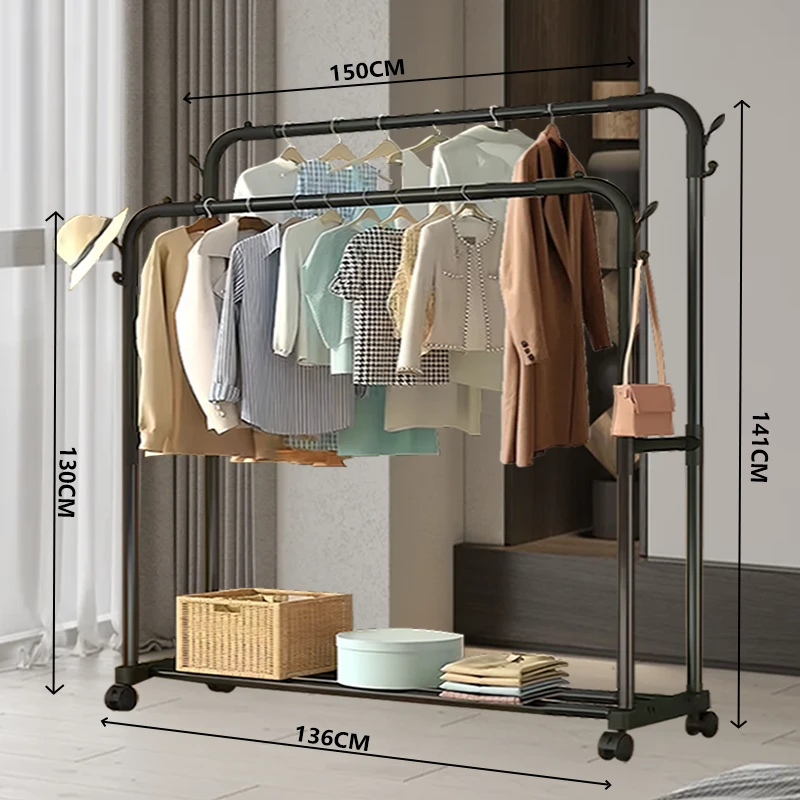 立式衣架子落地家用衣帽架晾衣架家用挂衣架阳台单杆60cm儿童衣架