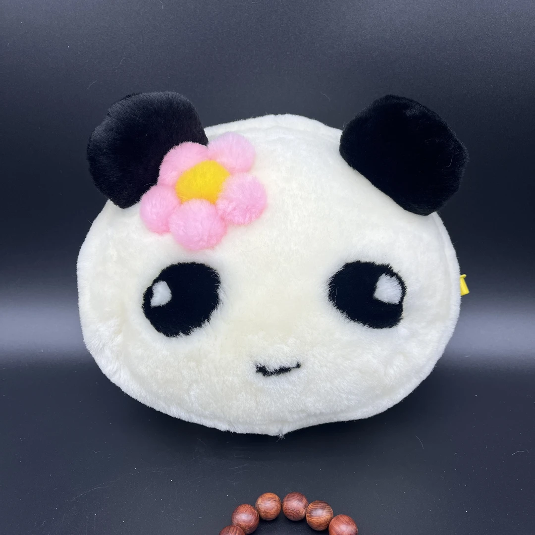 时尚潮流单肩斜跨包真毛可爱熊猫头背包ins网红秋冬毛绒肩包