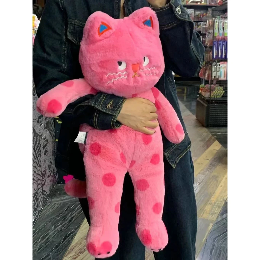 小红薯同款可爱波点猫咪抱枕靠垫抱睡猫公仔毛绒玩偶娃娃靠枕垫