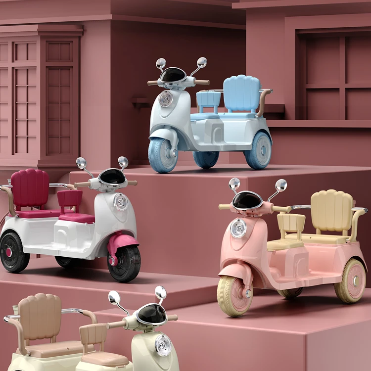 电动摩托车加大动力升级男女宝宝遥控复古双人功能儿童节父亲节