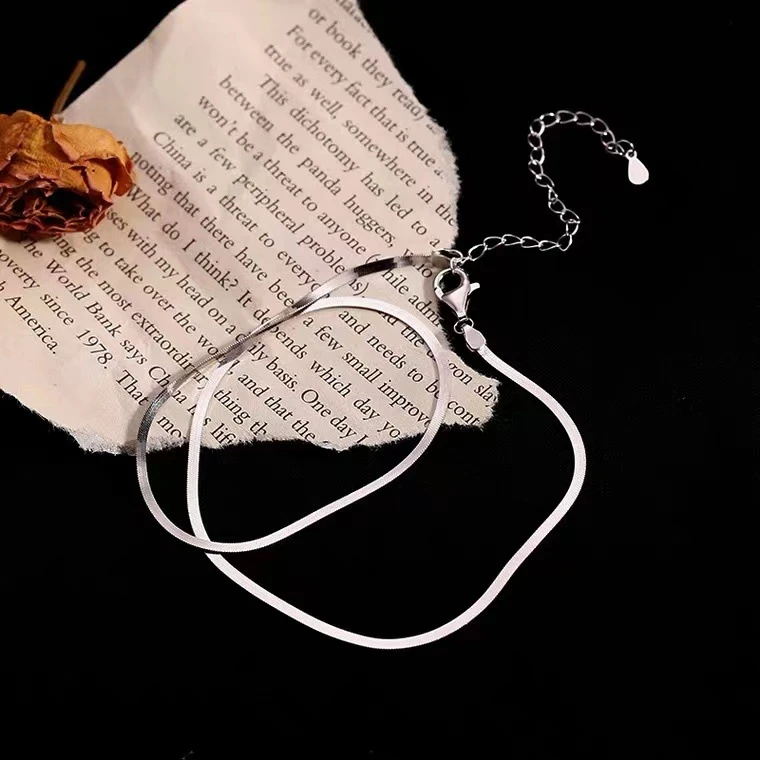 链子925银 时尚s925纯银蛇骨链轻奢新款小众简约颈链冷淡风项链