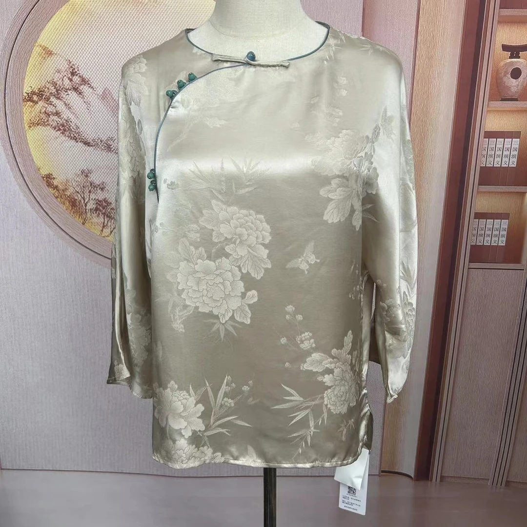 雅姿锦断码 [白牡丹]设计师网红新中式时尚重工轻奢女装661609