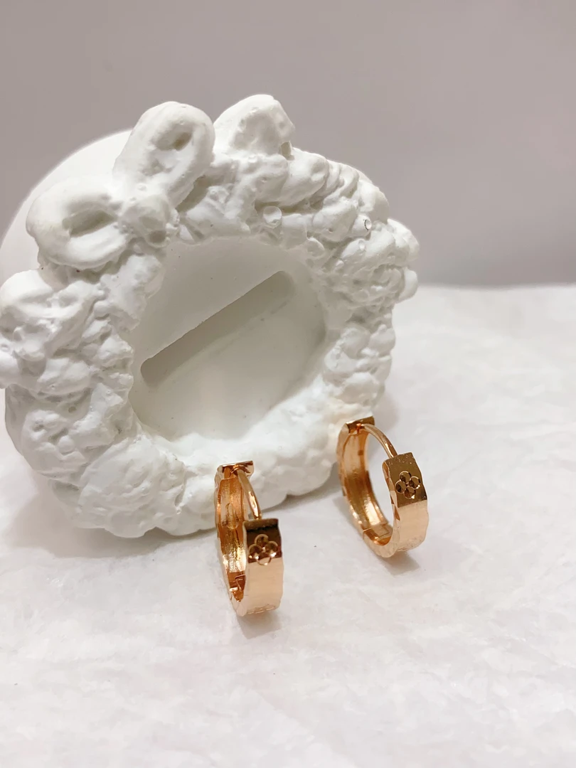 18K 暗花宽版耳圈/13.5m