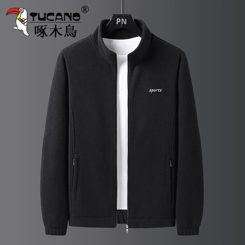 TUCANO/啄木鳥男士新款羊羔绒加绒加厚外套抓绒衣秋冬季大码卫衣