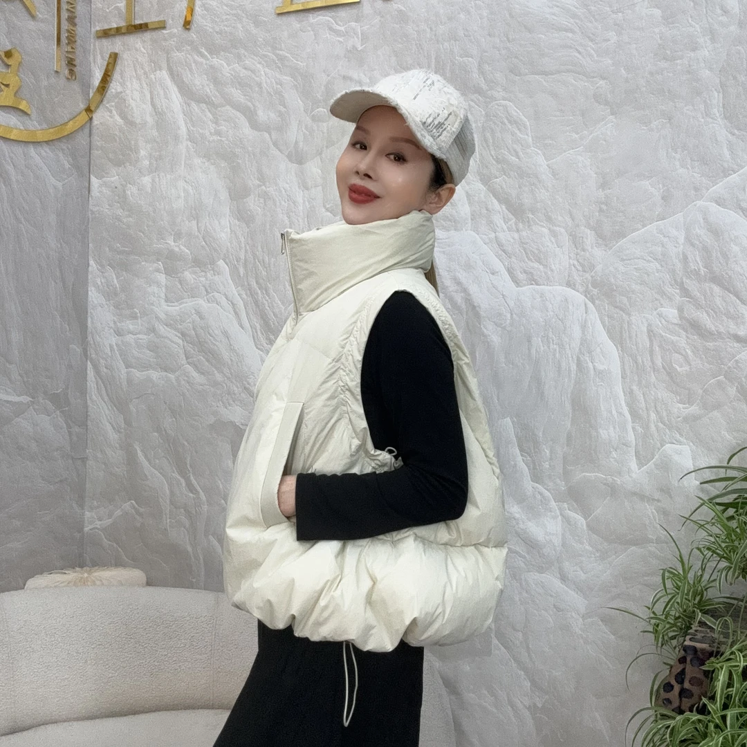 新款南瓜马甲羽绒服微短款时尚休闲保暖韩版冬季宽松加厚纯色简约