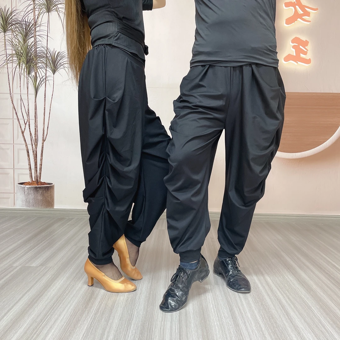 伴月女王女款时尚休闲女士夏季黑色长裤显瘦直筒薄款修身哈伦裤