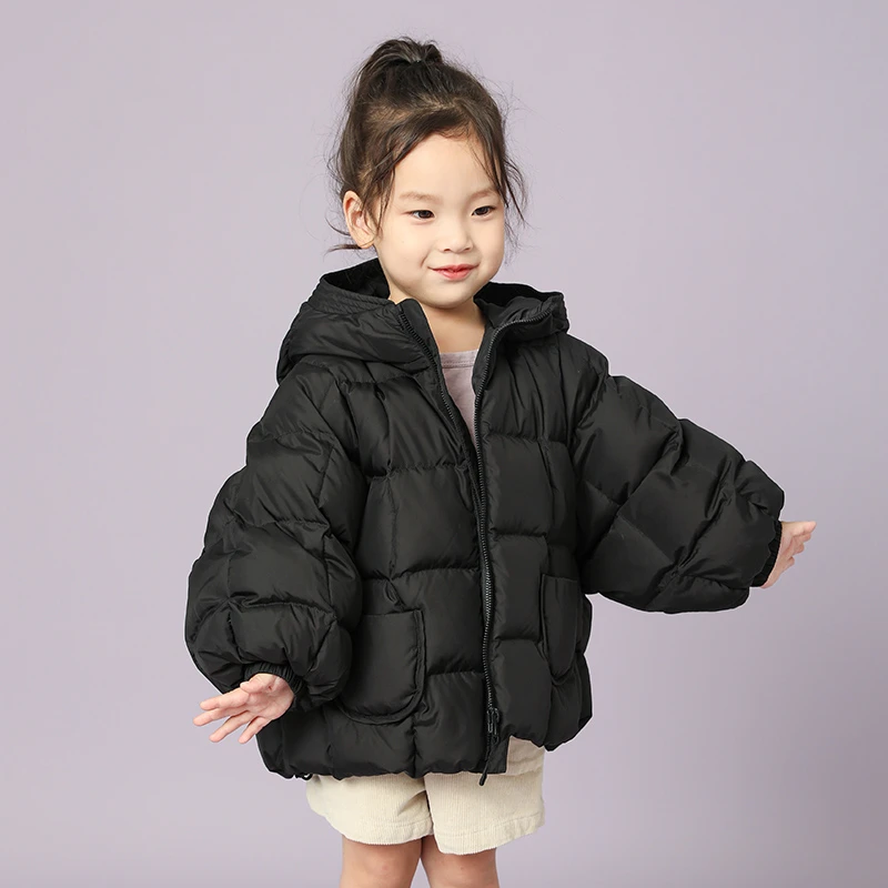 22207女宝宝羽绒服中长款宽松加厚90白鸭绒童装羽绒服1-3-6-8岁