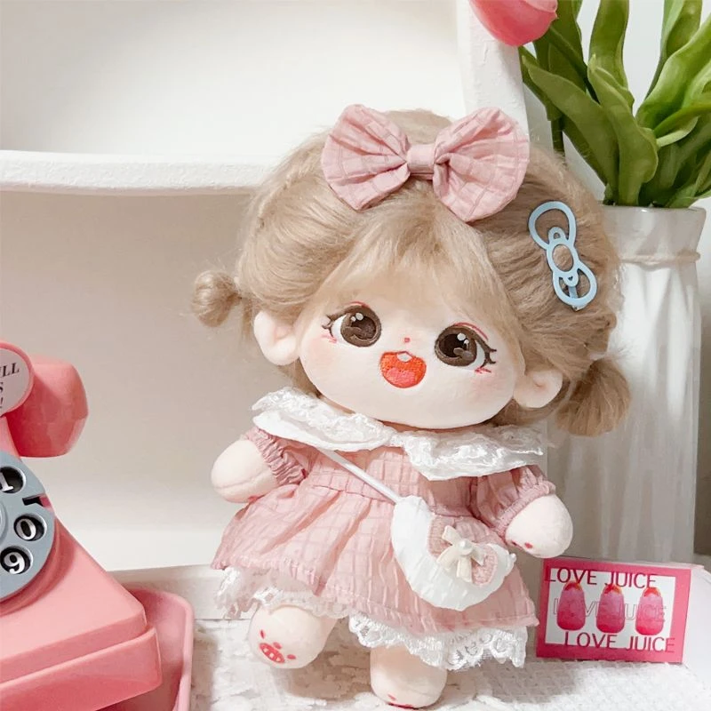 可爱娃衣20cm现货公主裙子粉色连衣裙棉花娃娃女娃公仔玩偶换装
