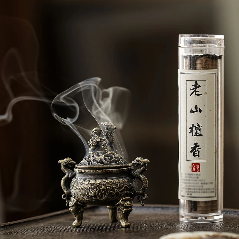 三足麒麟香炉鹅梨帐中香室内香薰炉盘香檀香沉香中式家用香炉摆件